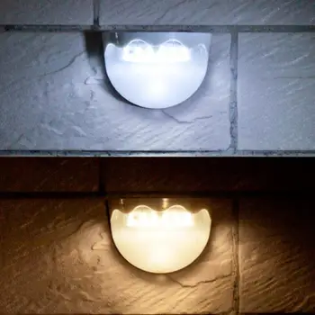 

6 LED Solar Power Charging Light Outdoor Waterproof Lamp Fence Wall Lamp Garden Landscape Path Light White Warm White