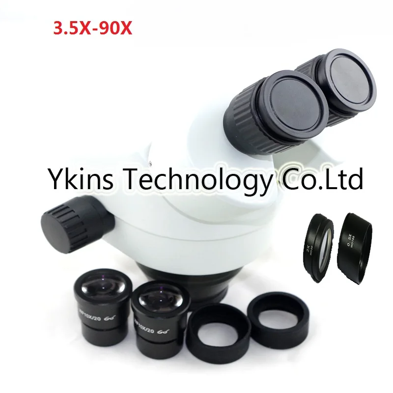 

3.5X-90X Stereo zoom Magnification Binocular microscope head with SZM0.5X SZM2.0X Obective lens