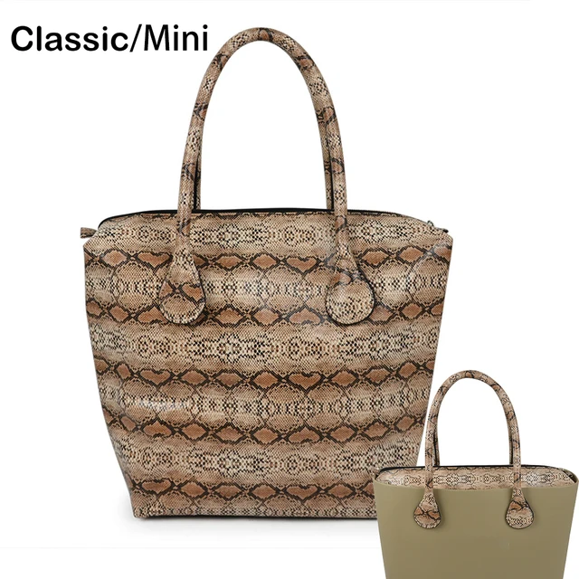 Waterproof Faux Snakeskin Leather Serpentine Insert Inner Plus Waterproof Faux Snakeskin Leather Serpentine Insert Inner Plus Handle Combination For Classic Mini Obag O Bag