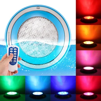 

RGB Underwater Swimming Pool Light Multi-Color 12V 24W RGB+Remote Controller Outdoor Lighting Aterproof Underwater Lamp