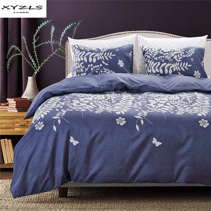 

XYZLS American Style Floral Bedding Sets Polyester Pillowcase Duvet Cover Set Twin Queen King Size 2/3PCS