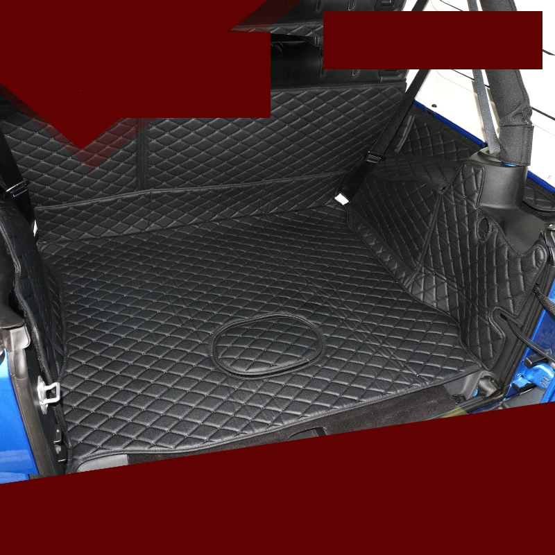 

lsrtw2017 fiber leather car trunk mat for jeep wrangler 2011 2012 2013 2014 2015 2016 2017 2018 2018 jk