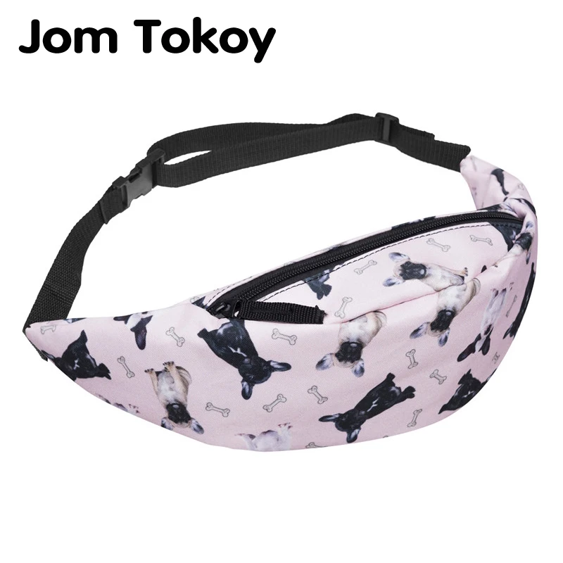 Поясная Сумка Jom Tokoy Женская с 3D принтом бульдогов мобильный телефон 2018 новая