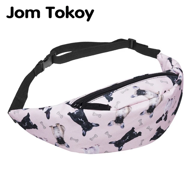 Jom Tokoy женская сумка-мешок с объемным принтом бульдога для мобильного телефона 2018 новая женская сумка на молнии поясная сумка модная сумка