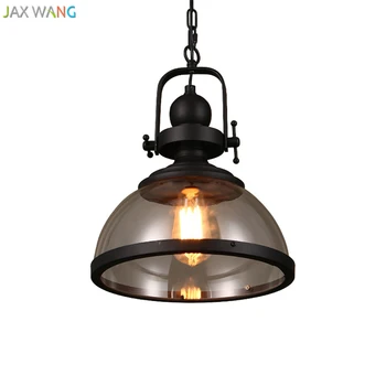 

American Retro Robles Iron Pendant Lights Single Head Loft Industrial Glass Lamp for Living Room Restaurant Bar Indoor Lighting