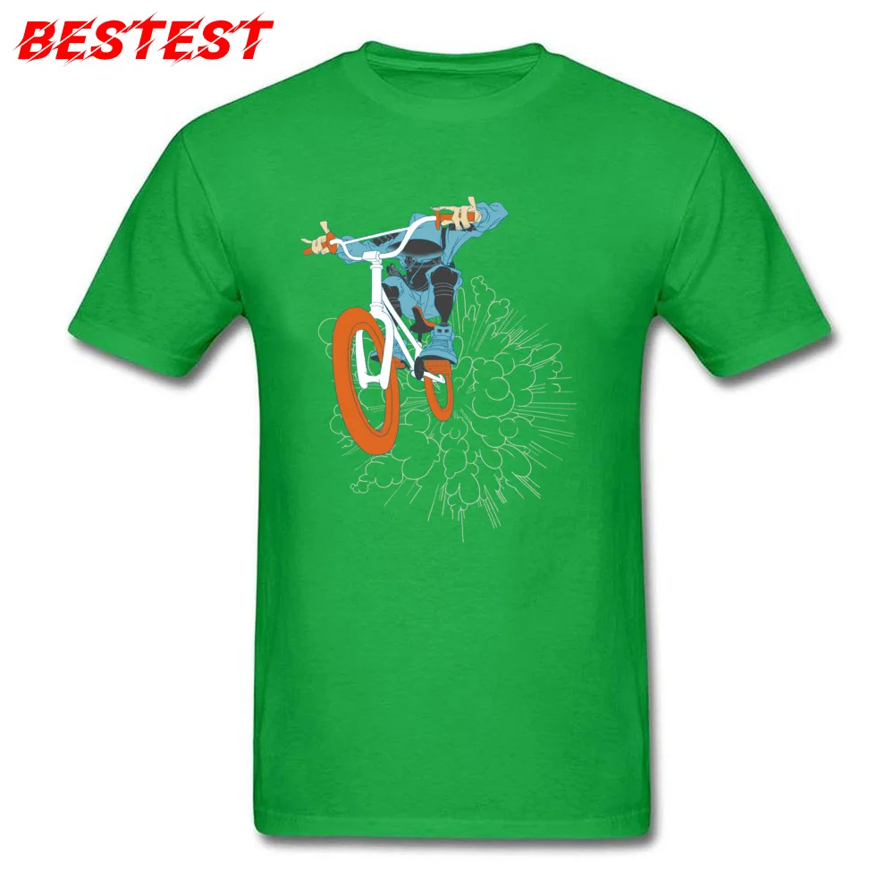 Group T-shirts New Arrival O-Neck bushi bmx bike illustration samurai 100% Cotton Men Tops Shirts Printing Short Sleeve T-shirts bushi bmx bike illustration samurai green