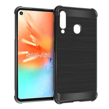 

10pcs/lot.Shock Absorption Cover Soft TPU Anti Scratch Carbon Fiber Design Back Case for Samsung galaxy A60