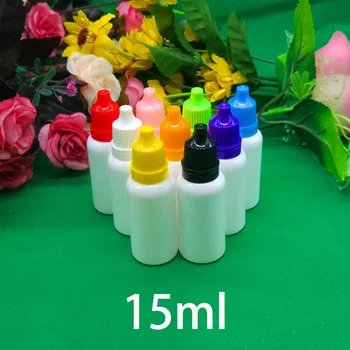 

White 15ml Plastic Eye Drop Bottle Empty Cosmetic Medicinal Liquid Dropper Bottles Light Avoid Multi colors cap Free Shipping