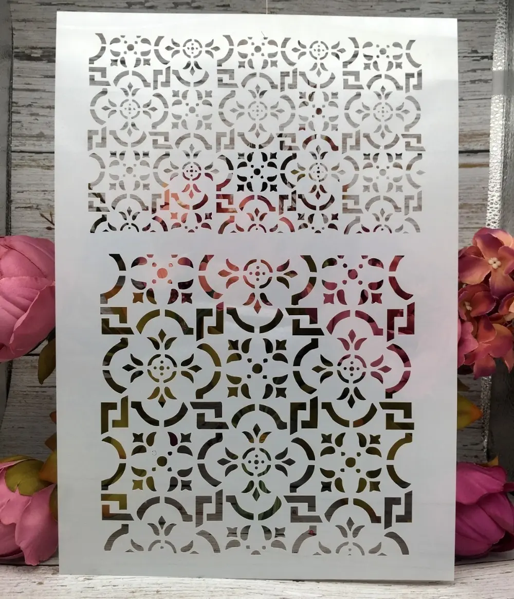 

29*21cm New Floral Frame DIY Layering Stencils Wall Painting Scrapbook Coloring Embossing Album Decorative Card Template