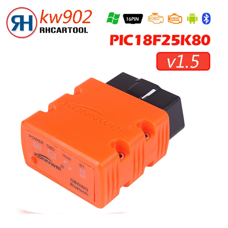 

Diagnostic-tool KW902 mini ELM327 Bluetooth OBD-II Car Diagnostic Tool Elm 327 OBD2 code reader scanner better than elm327 V2.1