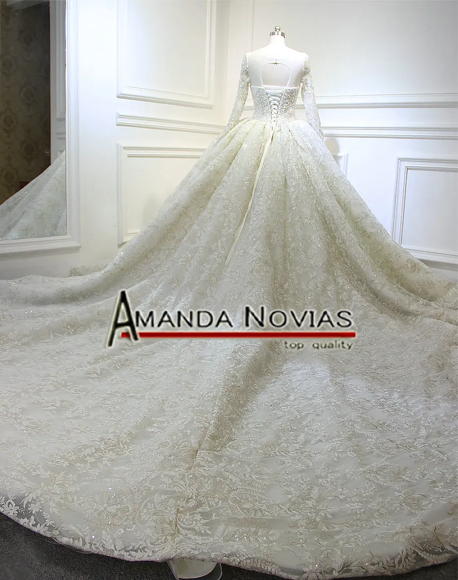 Amanda Novias новое роскошное кружевное свадебное платье с королевским шлейфом Свадебное платье