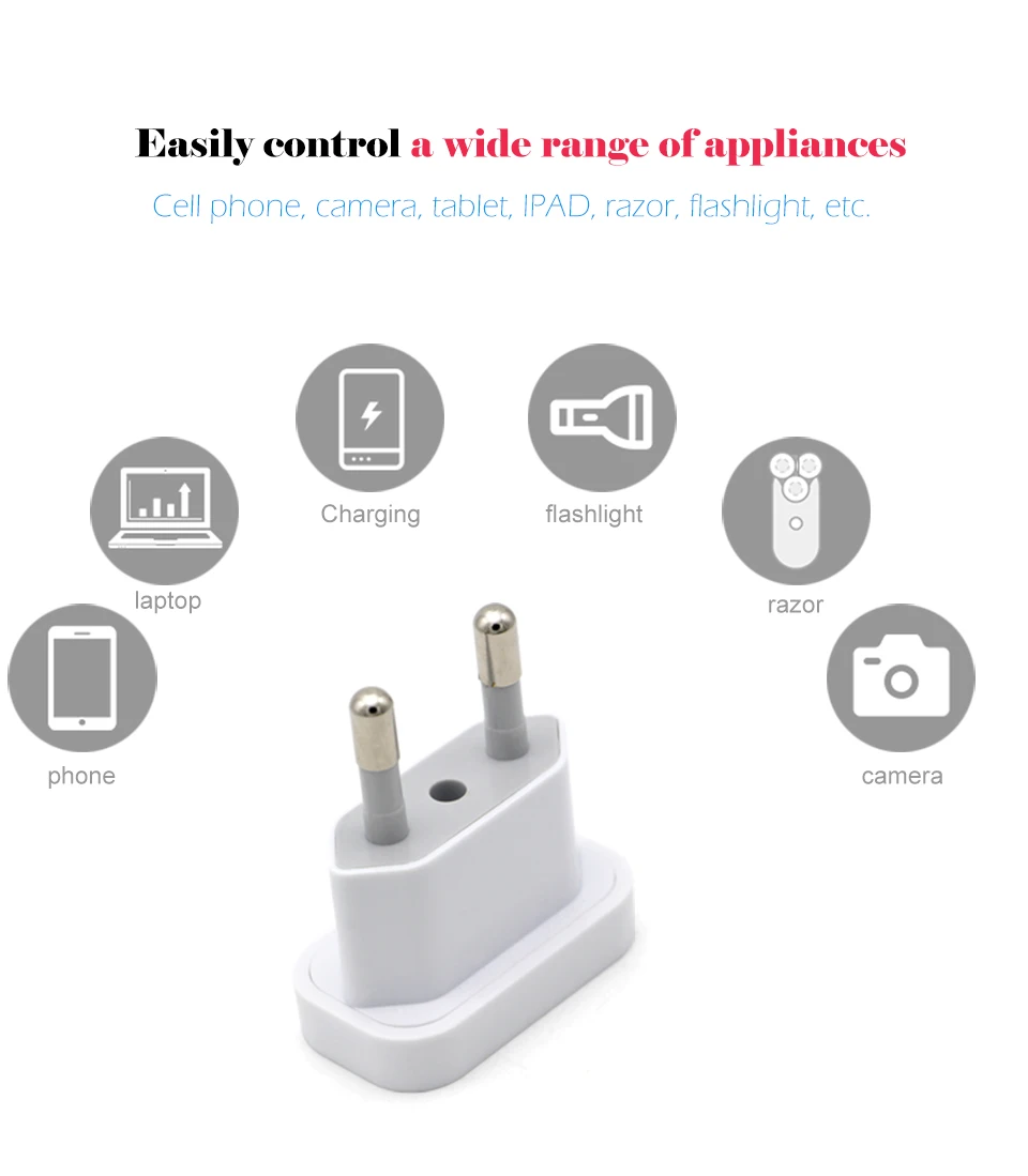 1PC US To EU Plug Safety Gate Valve Charger Outlet Adapter Converter 2 Round Pin Socket USA To Europe Travel Wall AC Power Plug (10)