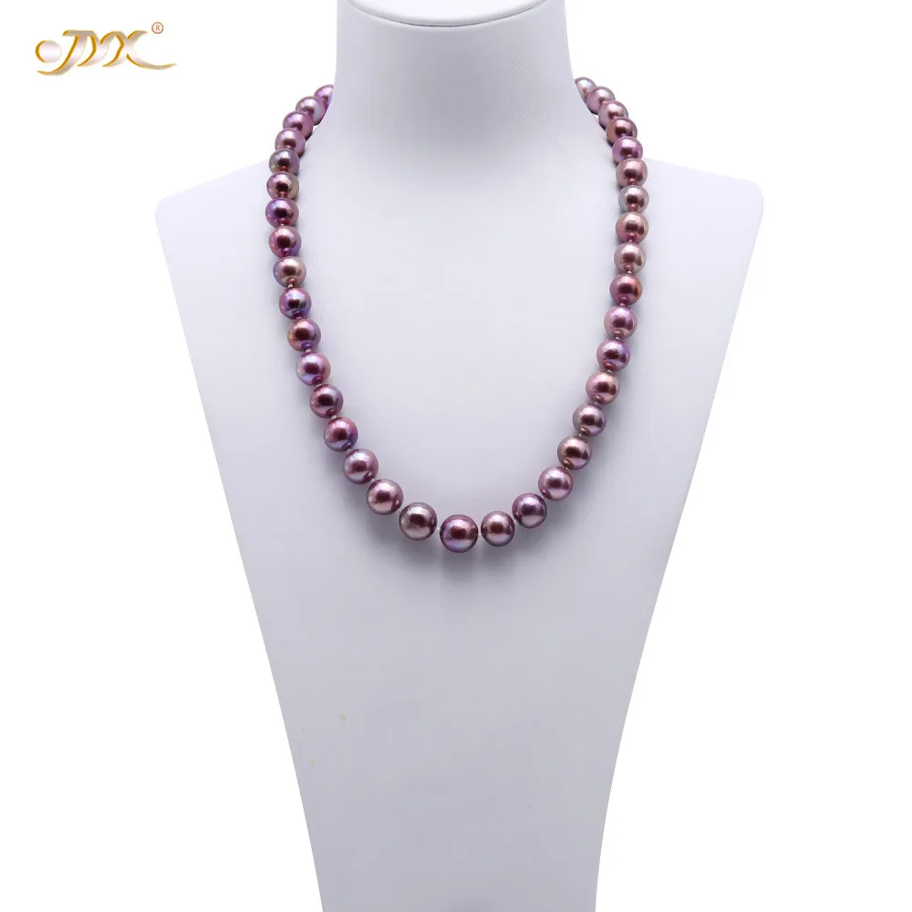 Rare Purple Pearls JYX редкое очаровательное фиолетовое жемчужное ожерелье 9-11 мм Круглый Фиолетовый речной культивированный жемчуг Ожерелье s высококачественные ювелирные изделия - Цвет камня: Rare Purple Pearls