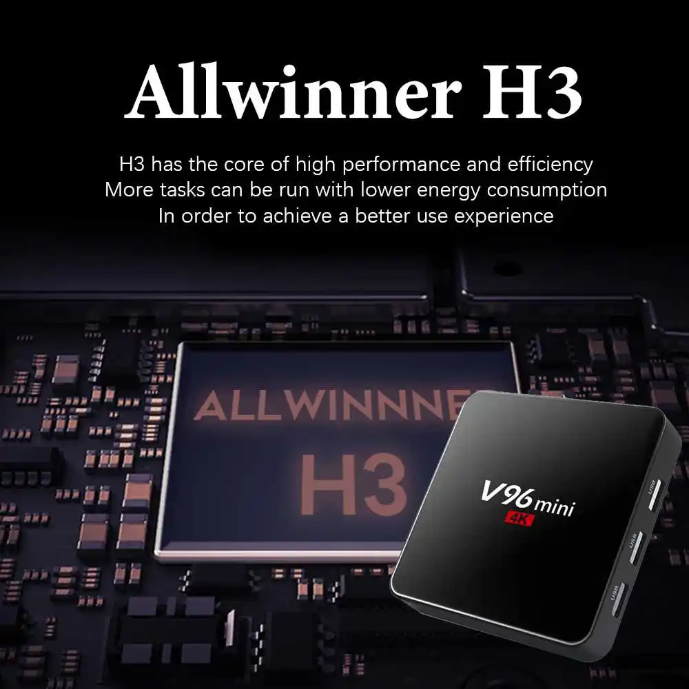 Vmade оригинальный Allwinner H3 V96 Мини ТВ коробка Android 7 1 Поддержка Bluetooth YouTube H.265 Смарт