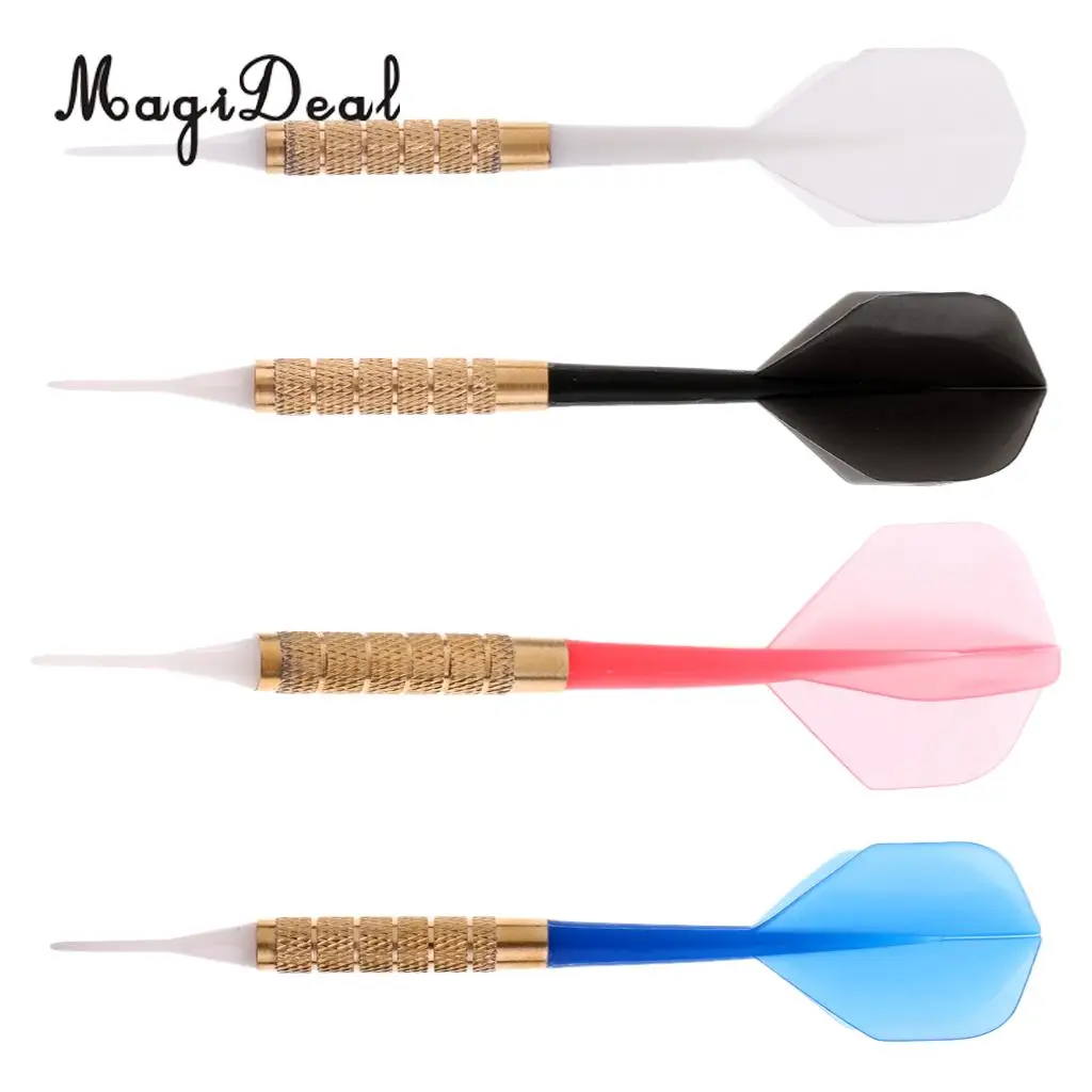 MagiDeal 14 Grams Plastic Metal Barrels Safety Soft Tip Dart for Electronic Dartboard Soft Dartboard White Red Black Blue
