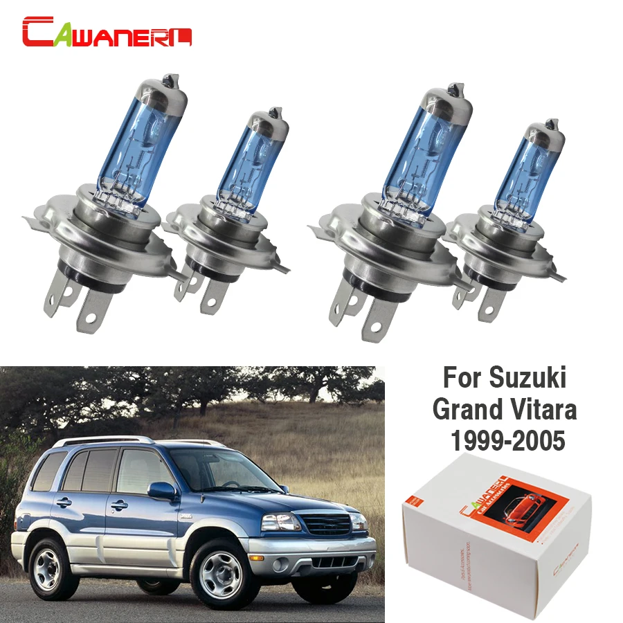 

Cawanerl H4 100W Auto Halogen Bulb 4300K Warm White 12V For Suzuki Grand Vitara 1999-2005 Car Headlight Light Hi/Lo Beam