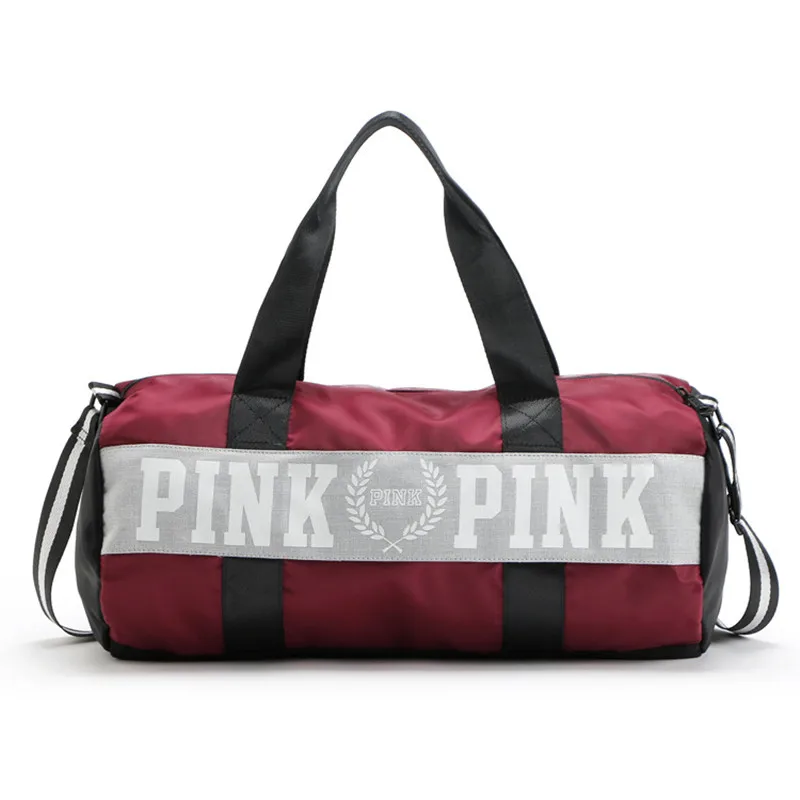Women Travel Duff Fashion Love Pink Handbags Large Capacity Women Travel Duff Fashion Love Pink Handbags Large Capacity Duffle Striped Waterproof Beach Bag Shoulder In Bags From Luggage On