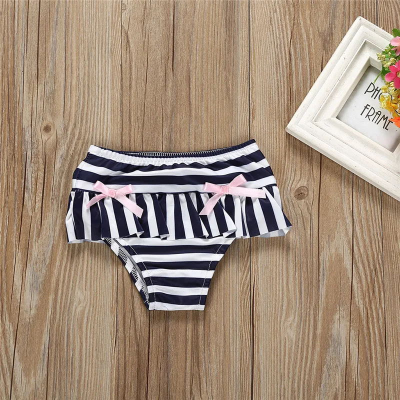 Girl's swimsuit 2019 summer new Summer Toddler Kids Baby Girls Stripe Bowknot Swimwear Swimsuit Outfits #4M06 (2)