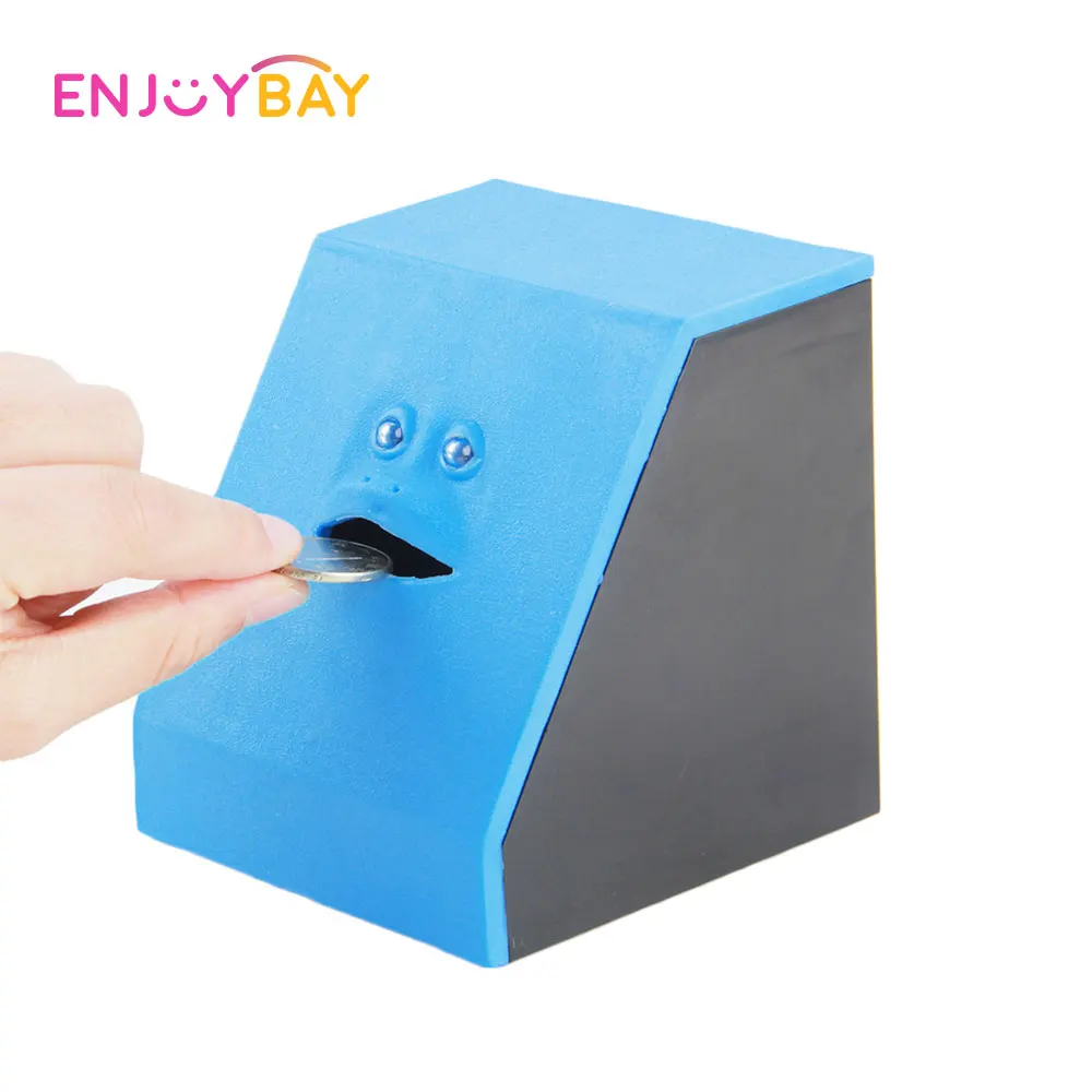 

Enjoybay Face Money Eating Piggy Bank Coins Box Toy Cute Face Bank Saving Bank Boxes Smart Sensor Chewing Deposit Toys for Child