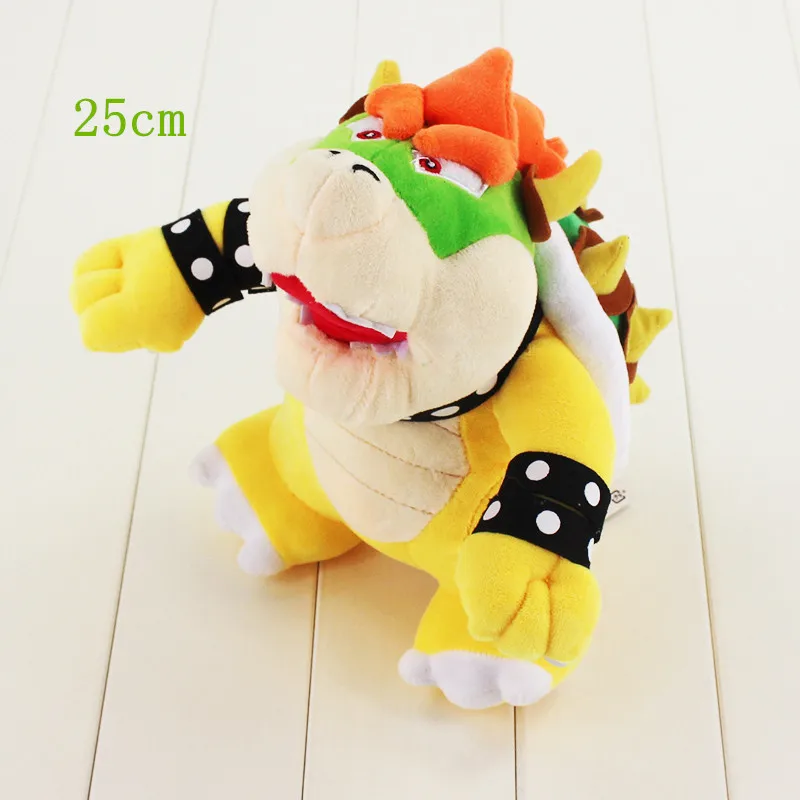 Bowser yellow 25cm 14-40 см Koopa плюшевые игрушки из мультфильмов Боузер кукла маленький Бадди Super Mario Bros Луиджи Йоши Венди Ларри булочка Pom Охотники за привидениями - Цвет: Bowser yellow 25cm