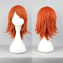 35cm Short Orange Cosplay Wigs One Piece Short Male Hair Wig Thin Fine Hair Styles Pictures Mens Short Wig Cute Short Hairstyles