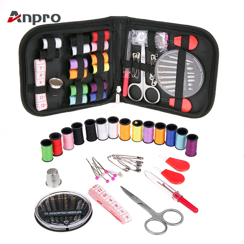 

Anpro 68Pcs/Set Portable Travel Sewing Box Quilting Thread Stitching Embroidery Craft Thimble Thread Sewing DIY Sewing Supplies