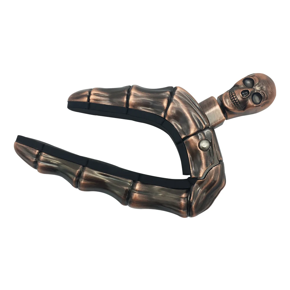 SLOZZ cráneo Guitarra Capo 6 cadena clásica acústica Guitarra eléctrica bajo accesorios Metal Capotraste Guitarra hueso del dedo SLOZZ cráneo Guitarra Capo 6 cadena clásica acústica Guitarra eléctrica bajo accesorios Metal Capotraste Guitarra hueso del dedo