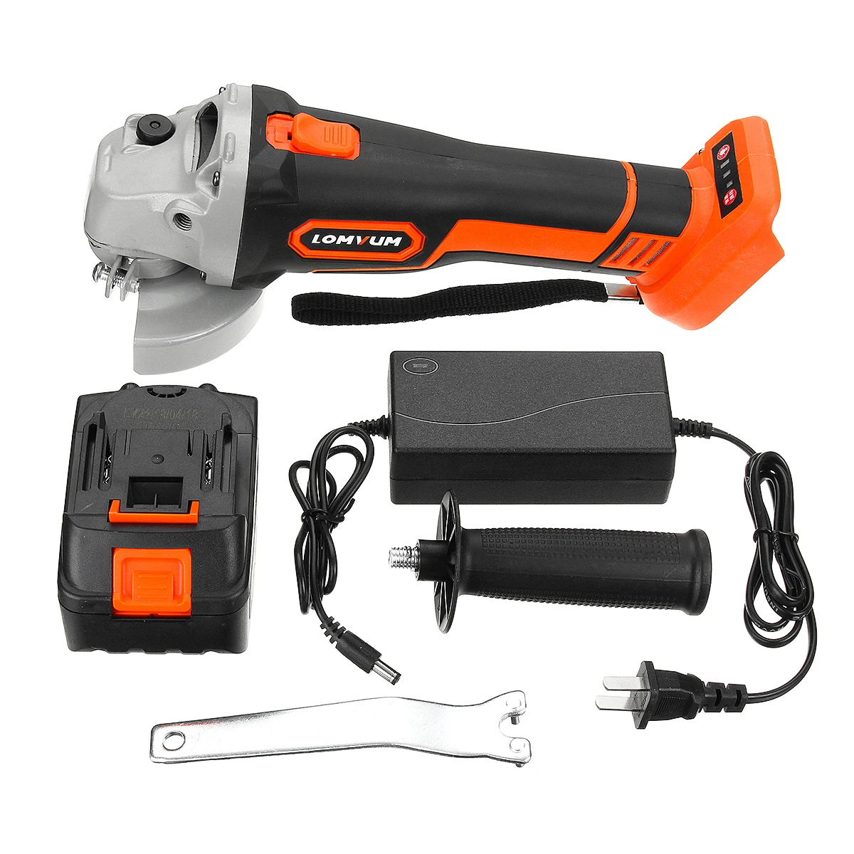 

Charging 1.5 Hours Aluminum Power Disc Angle Grinder Cutter Tool Kit Electric Cordless 21V 4000mAh 7000r/min Li-ion Head Durable