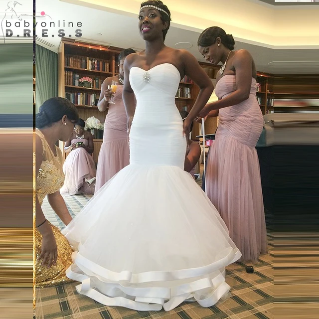 New African Mermaid Ivory Wedding Dresses 2017 Sweetheart