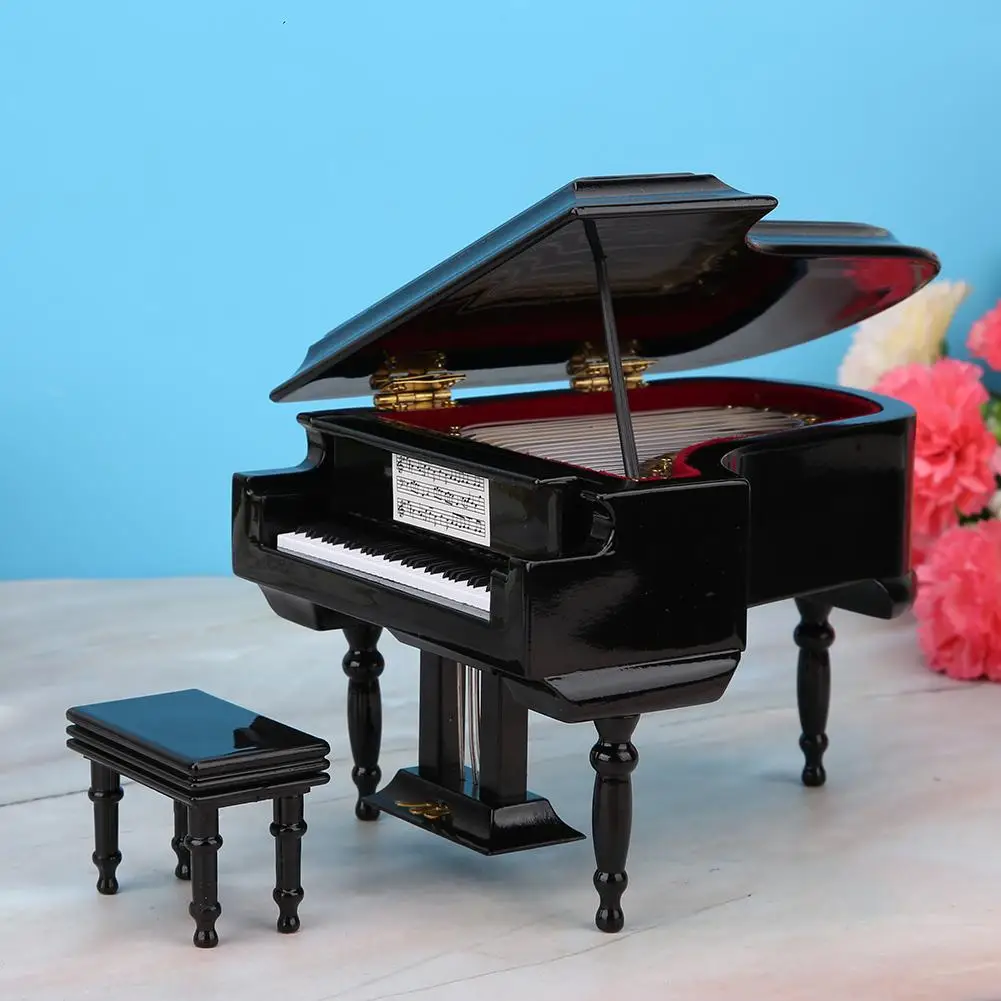 Миниатюрные пианино модель Реплика с Чехол Аксессуары для кукольного домика мини Пианино музыкальный инструмент украшения дисплей рождественские подарки