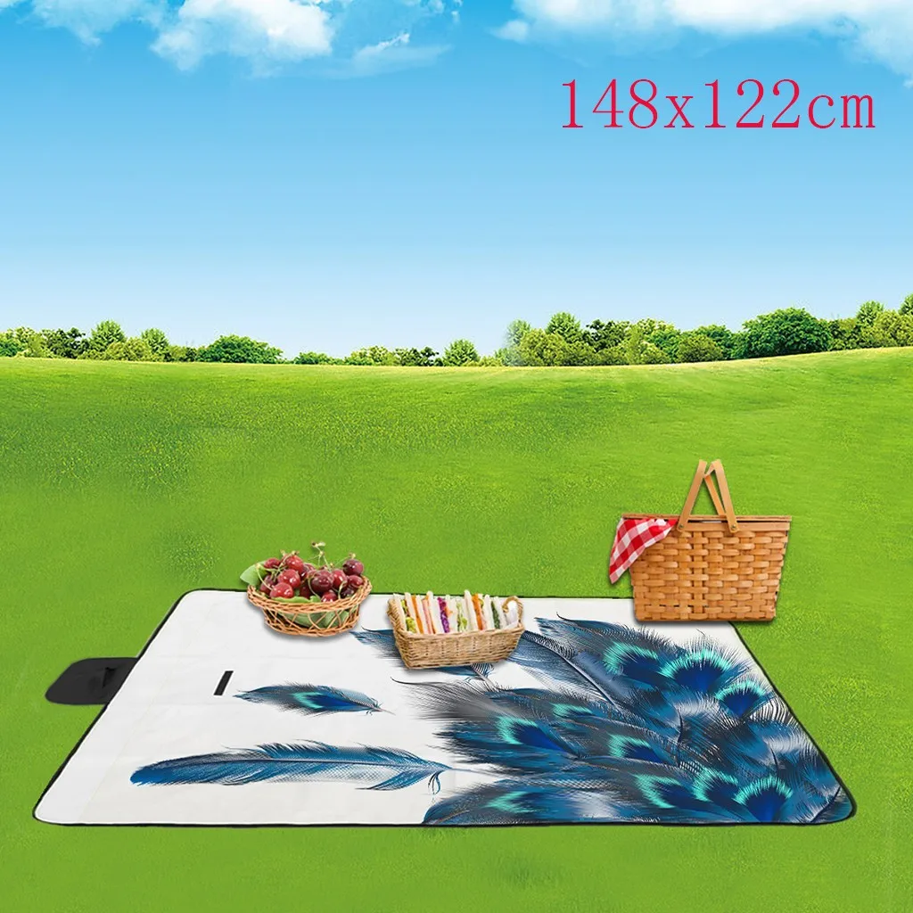Ручка Отдых на природе Пеший Туризм Пикник компактный дизайн 3D цифровая печать полный полиэстерная из ткани Оксфорд Коврик для пикника сбер туристический коврик# g25