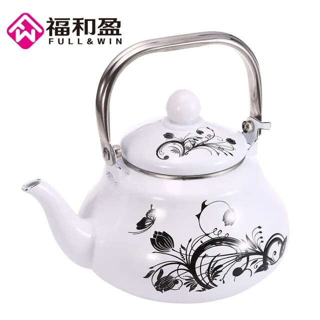 Water Kettles 1.5L Ceramic Teapot Enamel Flower Kettle Suitable For