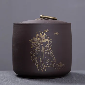 

Purple Clay Tea Coffee Sugar Storage Jars Small Box Containers For Spices Kitchen Food Storage Bottle Sealed Candy Canister Tank