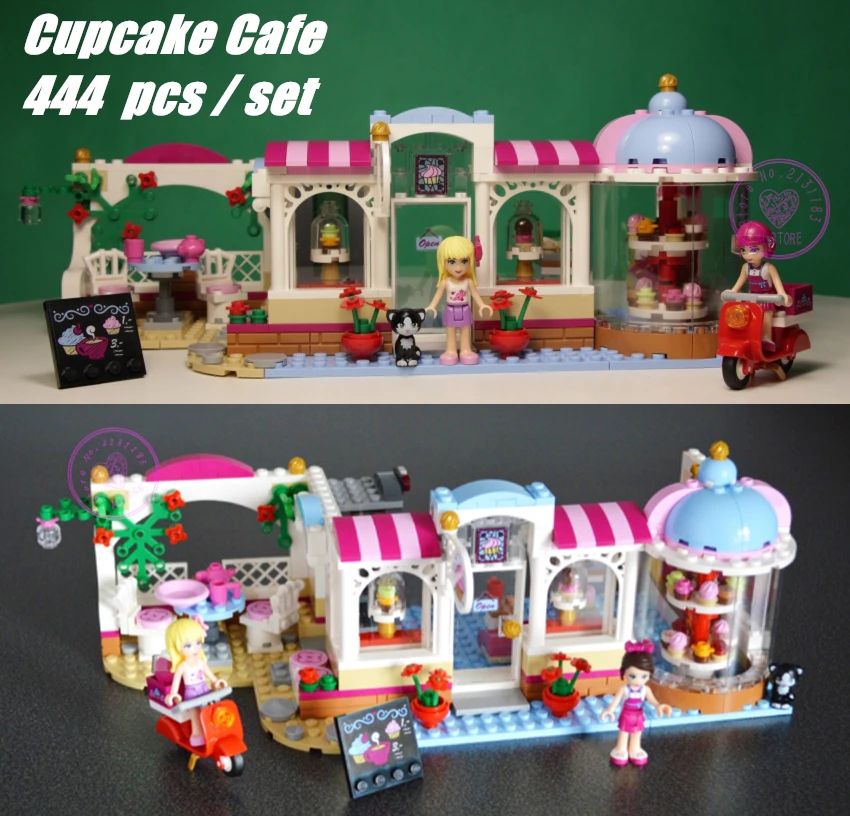 Friends Heartlake Cupcake Cafe model Building kit Blocks Brick Girl birthday gift Toy Compatible with lego kid friends gift set block-set
