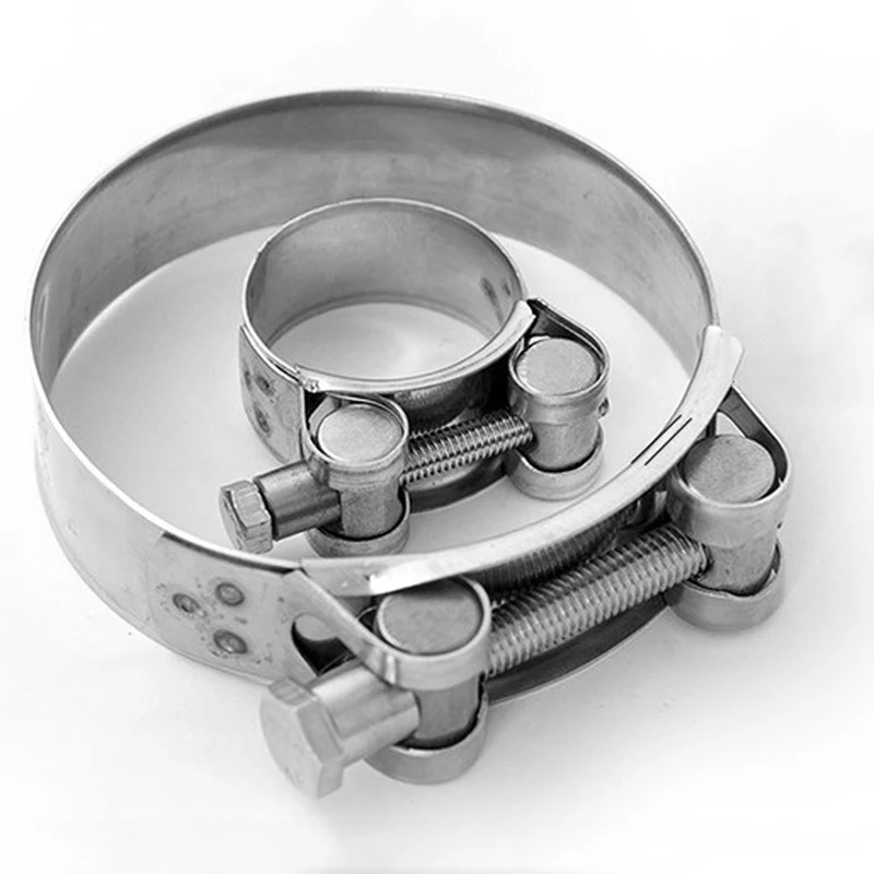 20 pcs 48 51mm Stainless Steel exhaust pipe clamp Strengthen Hose Clamp Circular Pipe Clamp
