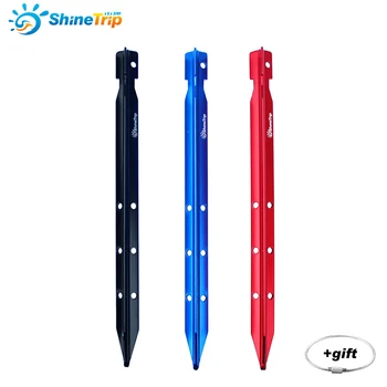 

ShineTrip 10 Pcs 25cm Aluminument Tent Pegs with Rope Stake Camping Hiking Equipment Outdoor Traveling Tent Accessories