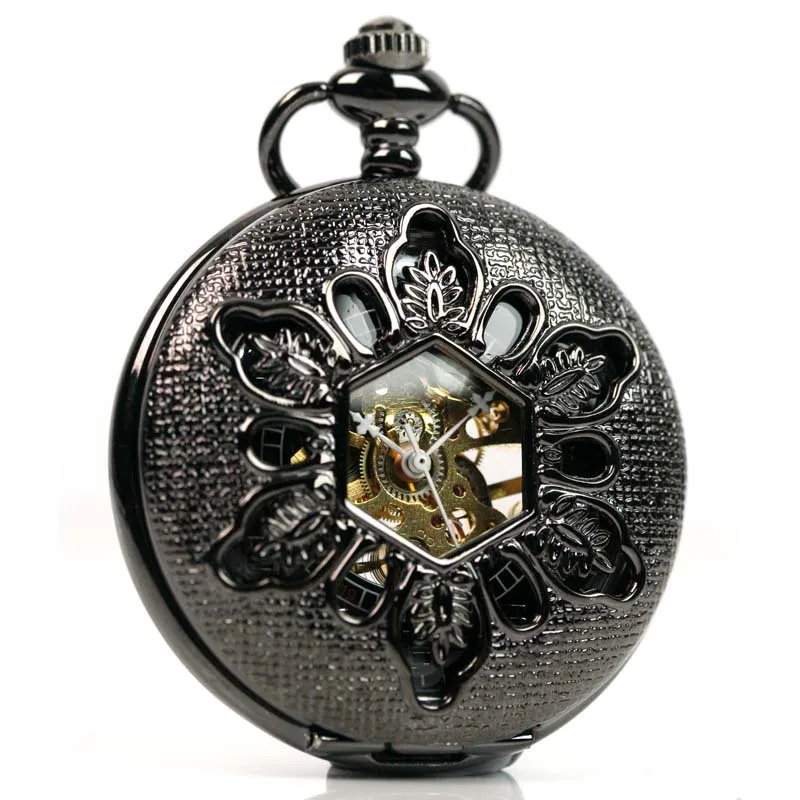 arabric черный-покрытием Механические карманные часы