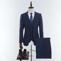 Высокого качества с лацканами однобортный Тонкий Для мужчин костюмы жених и торжественное платье Для мужчин деловые костюмы (куртка +