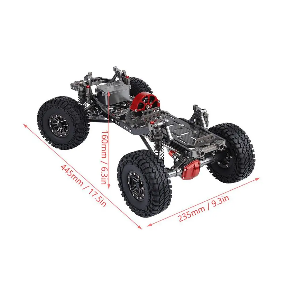 Крутая гоночная CNC алюминиевая и карбоновая рама осевая SCX10 шасси 313 мм Колесная база пистолет металл 3K карбоновая рама части