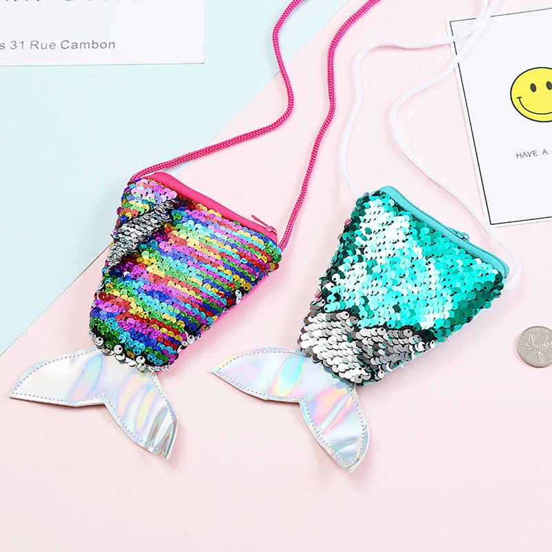 

Sequins Mermaid Tail Baby Girls Shoulder Coin Bag Kids Mini Messenger Bag Cartoon Boys Small Coin Purse Children Handbags