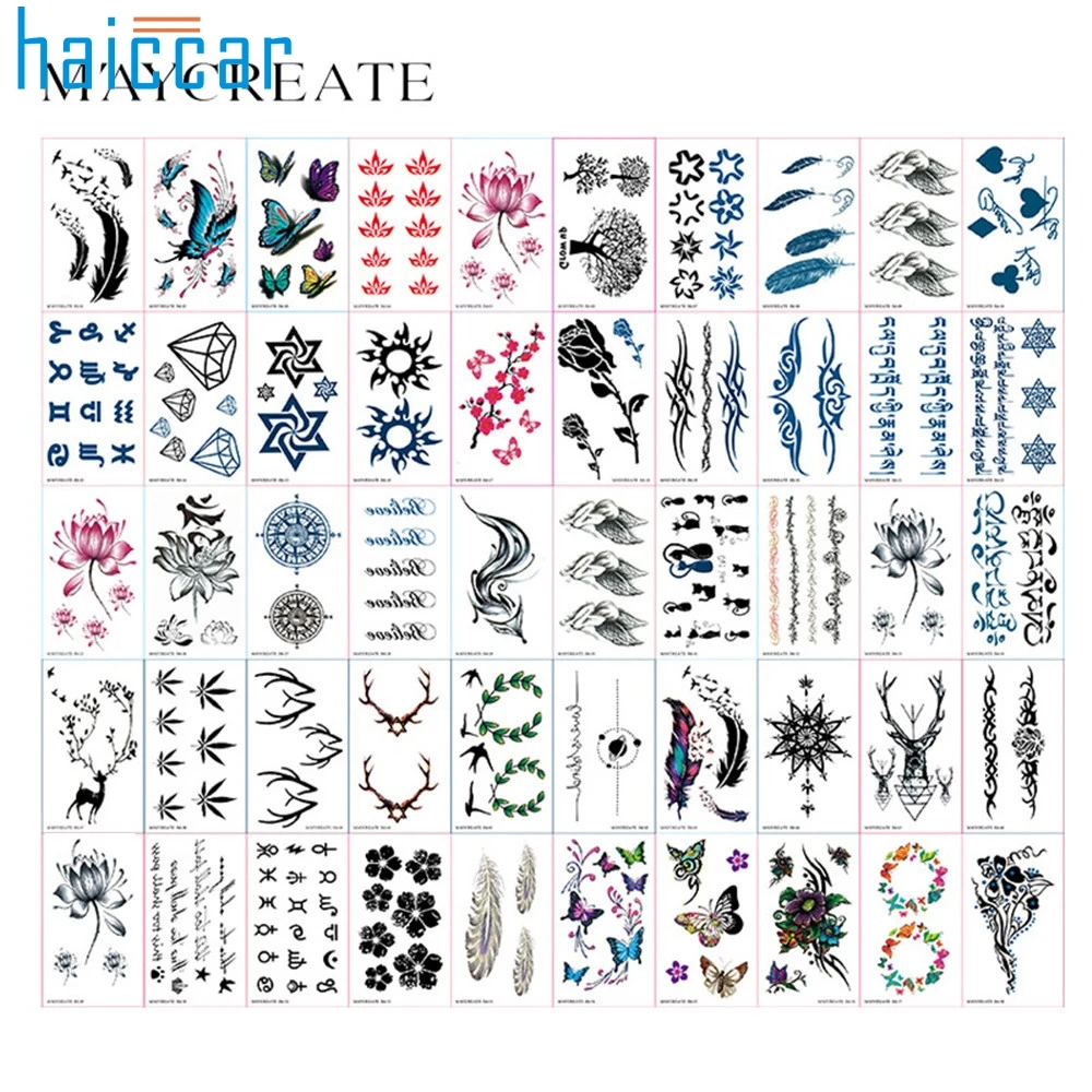 

HOT SALE Multicolor 60pcs Sheet Temporary Metallic Tattoo Gold Silver Flash Tattoos Inspired high quality Body Art Sticke Dec24