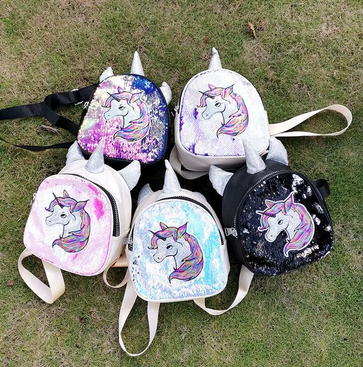2019 moda lantejoulas mochila menina nova mini