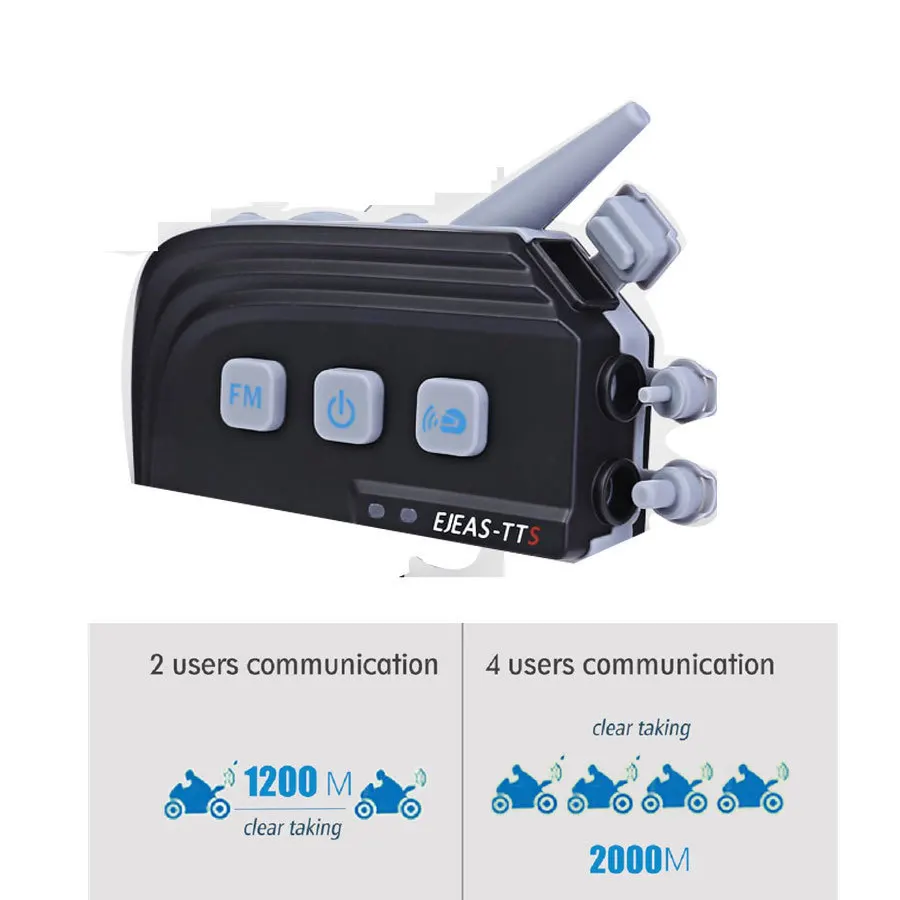 2 шт. ejeas TTS двойной Bluetooth Интерком мотоциклетный шлем BT комплект гарнитуры Max 4