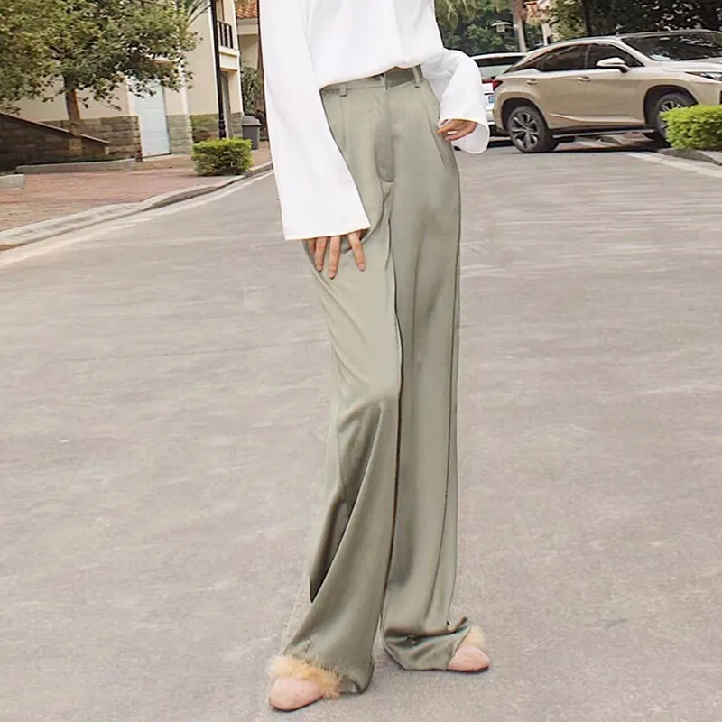  TWOTWNSTYLE Maxi Pants For Women High Waist Zipper Pocket Summer Big Large Size Long Trousers 2019 