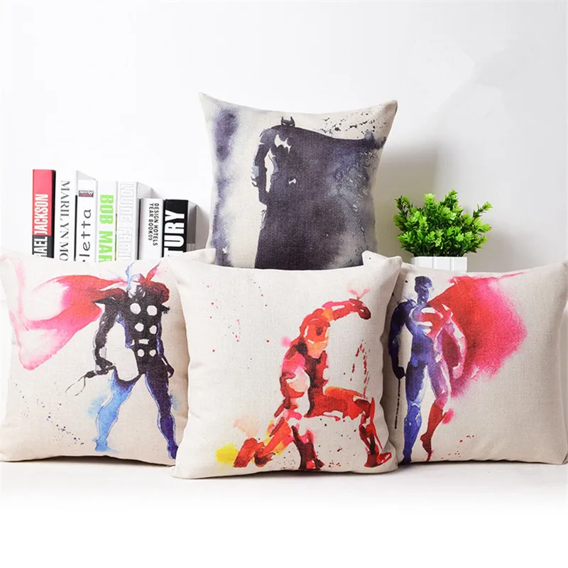 

Comics Super Hero Captain America Avengers Printed Cushion Cover Home Decorative Sofa Coffee Car Chair Throw Pillow Case