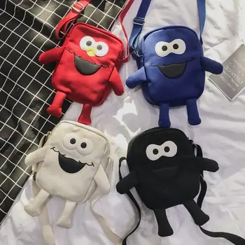 

Fashion Preppy Style Women Handbags 2019 New Female Students Shoulder Bags Messenger Bags Cute Cartoon Embroidery Canvas Bags