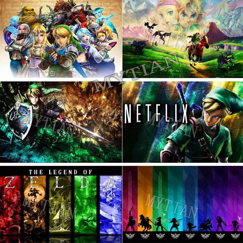

100%resin Cartoon The Legend Of Zelda Skyward Sword Embroidery pattern Diamond DIY 5D Painting Cross Stitch Mosaic Crystal Decor