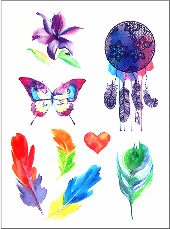 Мультфильм временная татуировка блеск Фея татуировки Art fashion наклейки для девочек воды трансферная бумага Водонепроницаемый татуировки - Цвет: Темный хаки