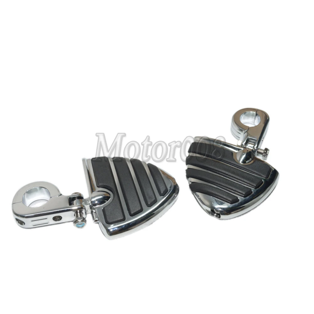 Chrome Motorcycle 1.5/" 1-1//2/" Engine Guard Highway Bar Pegs Foot Peg Mount Clamp