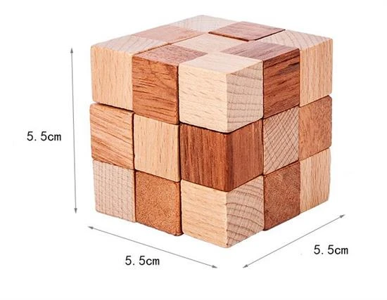 Challenging IQ Wooden Cube Puzzle Mind rompicapo Puzzle gioco per adulti  bambini